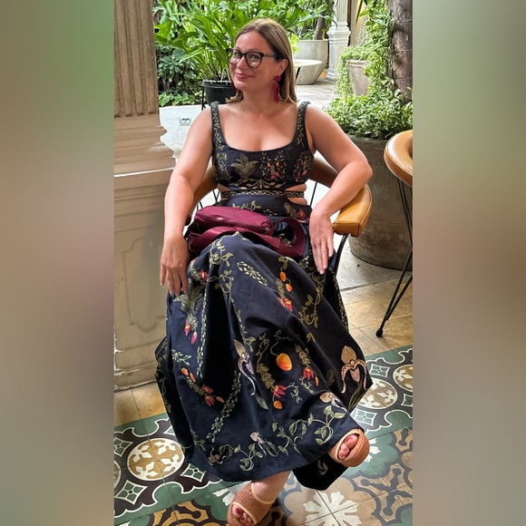 Agua by Agua Bendita Totumo Bouquet Embroidered Linen Maxi Dress - Picture 3 of 7